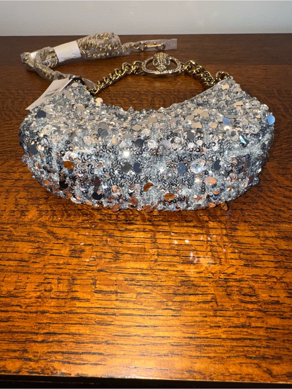 NWT Kurt Geiger Small Chelsea Sequin Chain Shoulder Bag - Picture 7 of 14